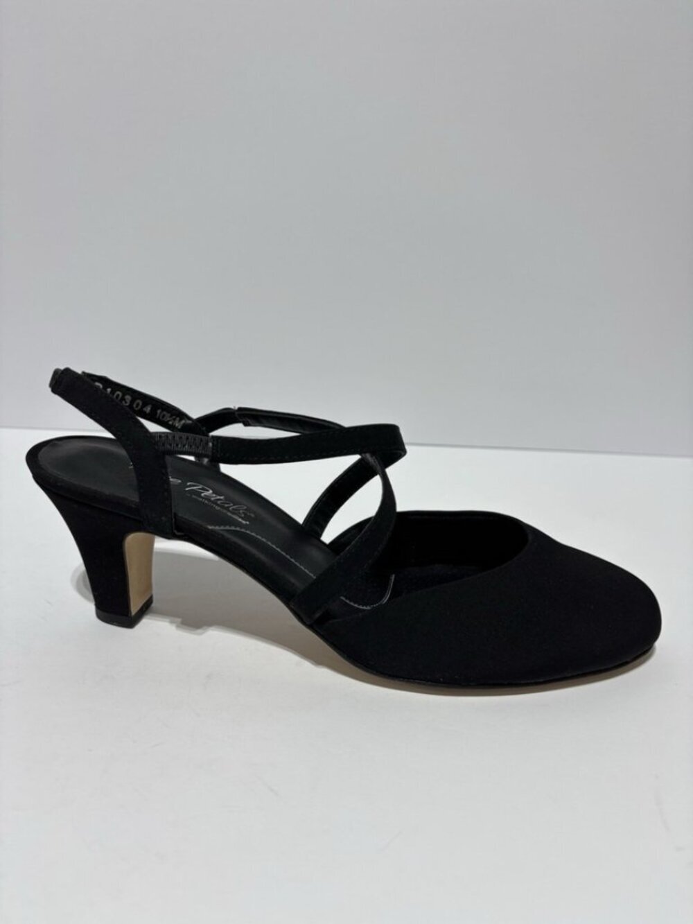 Walking Cradles Women’s Rose Petals, Caliente Slingback Heels Black, Size 10.5 M